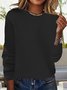 Women's Lace Spring/Fall Plain Casual Long Sleeve Yarn/Wool Yarn Sweater