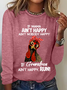 Women's Long Sleeve Tee T-shirt Spring/Fall Text Letters Cotton-Blend Crew Neck Daily Going Out Casual Top