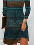 Women's Long Sleeve Spring/Fall Floral Dress Crew Neck Daily Going Out Casual Mini T-Shirt Dress H-Line Dress