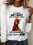 Women's Long Sleeve Tee T-shirt Spring/Fall Text Letters Cotton-Blend Crew Neck Daily Going Out Casual Top