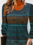 Women's Long Sleeve Spring/Fall Floral Dress Crew Neck Daily Going Out Casual Mini T-Shirt Dress H-Line Dress