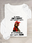 Women's Long Sleeve Tee T-shirt Spring/Fall Text Letters Cotton-Blend Crew Neck Daily Going Out Casual Top