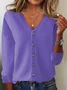 Women's Casual Spring/Fall Plain Wool/Knitting Cardigan