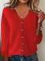 Women's Casual Spring/Fall Plain Wool/Knitting Cardigan
