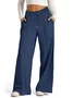 Women's Wide Leg Elastic High Waisted Baggy SweatPants Comfy Oversized Jogging Pants with Pockets