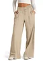 Women's Wide Leg Elastic High Waisted Baggy SweatPants Comfy Oversized Jogging Pants with Pockets