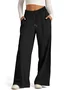 Women's Wide Leg Elastic High Waisted Baggy SweatPants Comfy Oversized Jogging Pants with Pockets