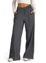 Women's Wide Leg Elastic High Waisted Baggy SweatPants Comfy Oversized Jogging Pants with Pockets