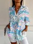 Women's Long Sleeve Shirt Spring/Fall Striped Four-Side Projectile Shawl Collar Daily Going Out Casual Top