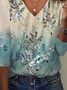 Women's Long Sleeve Tee T-shirt Spring/Fall Floral Jersey V Neck Daily Going Out Casual Top