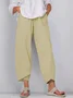 Women's Trousers Elastic Waist Straight Pants Daily Going Out Casual Pocket Stitching Cotton Plain Spring/Fall Pants