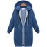 Women's Winter Outerwear Casual Plain Mid-long Hoodie Overcoat