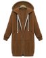 Women's Winter Outerwear Casual Plain Mid-long Hoodie Overcoat