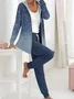 Women's Floral Two-Piece Set Daily Long Sleeve Casual Spring/Fall Top With Pants Matching Set