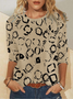 Women's Long Sleeve Tee T-shirt Spring/Fall Geometric Jersey Crew Neck Daily Going Out Casual Top