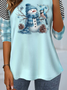Women's Long Sleeve Tee T-shirt Spring/Fall Plaid Jersey Crew Neck Daily Going Out Casual Top