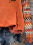 Women's Crew Neck Halloween (pumpkin) Printing Vintage Spring/Fall Long Sleeve Sweatshirt