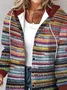 Women's Spring/Fall Outerwear Casual Striped Long Sleeve Jacket