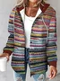 Women's Spring/Fall Outerwear Casual Striped Long Sleeve Jacket