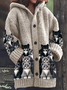 Women Cat Long Sleeve Hoodie Casual Spring/Fall Cardigan Outerwear