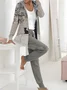 Women's Floral Two-Piece Set Daily Long Sleeve Casual Spring/Fall Top With Pants Matching Set