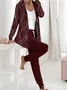 Women's Floral Two-Piece Set Daily Long Sleeve Casual Spring/Fall Top With Pants Matching Set