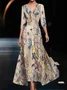 Women's Half Sleeve Summer Floral Dress V Neck Daily Going Out Casual Maxi A-Line