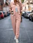 Women's Jersey Plain Daily Going Out Two Piece Set Long Sleeve Casual Spring/Fall Top With Pants Matching Set