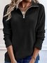 Women's Long Sleeve Blouse Spring/Fall Plain Jersey Shawl Collar Daily Going Out Casual Top