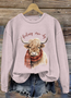 Women's Crew Neck Animal Casual Spring/Fall Cotton Long Sleeve Sweatshirt