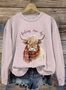 Women's Crew Neck Animal Casual Spring/Fall Cotton Long Sleeve Sweatshirt