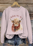 Women's Crew Neck Animal Casual Spring/Fall Cotton Long Sleeve Sweatshirt