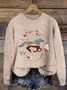 Women's Winter Animal Casual Long Sleeve Crew Neck Knitted Sweater