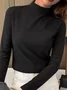 Women's Mock Neck Thermal Long Sleeve T-shirt