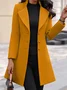 Women's Winter Outerwear Casual Plain Mid-long Shawl Collar Overcoat