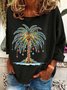 Women's Crew Neck Text Letters Casual Spring/Fall Cotton-Blend Long Sleeve Sweatshirt