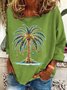 Women's Crew Neck Text Letters Casual Spring/Fall Cotton-Blend Long Sleeve Sweatshirt