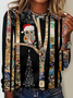 Women's Long Sleeve Tee T-shirt Spring/Fall Christmas Jersey Crew Neck Daily Going Out Casual Top