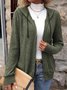 Women's Autumn Outerwear Casual Plain Long Sleeve Hoodie Jacket