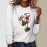 Women's Long Sleeve Tee T-shirt Spring/Fall Christmas Wine Glass Jersey Crew Neck Daily Going Out Casual Top