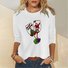 Women's Long Sleeve Tee T-shirt Spring/Fall Christmas Wine Glass Jersey Crew Neck Daily Going Out Casual Top