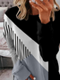 Women's Crew Neck Abstract Zipper Casual Spring/Fall Long Sleeve Sweatshirt