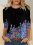 Women's Long Sleeve Tee T-shirt Spring/Fall Christmas Jersey Crew Neck Daily Going Out Casual Top