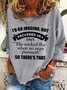 Women Text Letters Crew Neck Casual Spring/Fall Long Sleeve Sweatshirt
