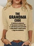 Women's Funny Grandma Code Long Sleeve Crew Neck T-Shirt