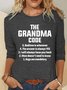 Women's Funny Grandma Code Long Sleeve Crew Neck T-Shirt
