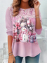 Women's Long Sleeve Tee T-shirt Spring/Fall Christmas Jersey Crew Neck Daily Going Out Casual Top