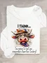Women's Long Sleeve Blouse Spring/Fall Animal Crew Neck Daily Going Out Casual Top