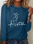 Women's Animal Long Sleeve Blouse_ Spring/Fall Crew Neck Daily Casual Top
