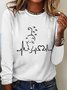 Women's Animal Long Sleeve Blouse_ Spring/Fall Crew Neck Daily Casual Top